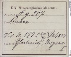 Etiketten zu Quarz (NHMW-MIN-Ag267)
